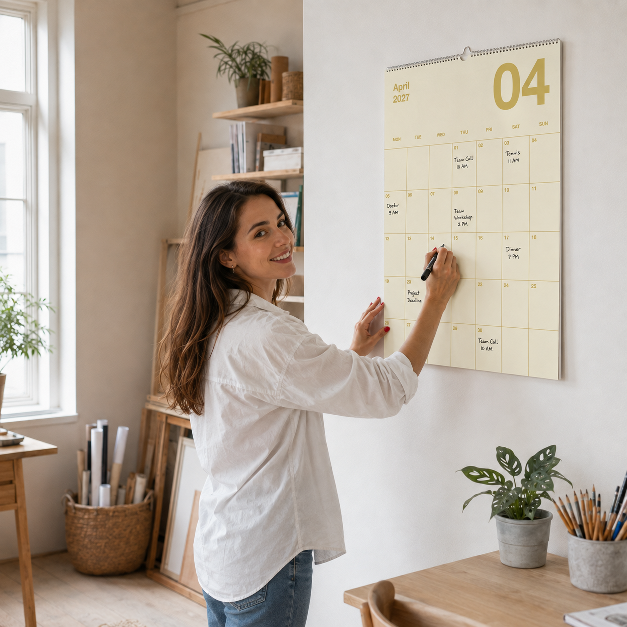 A2 Natürlicher Designkalender 2027 Natural