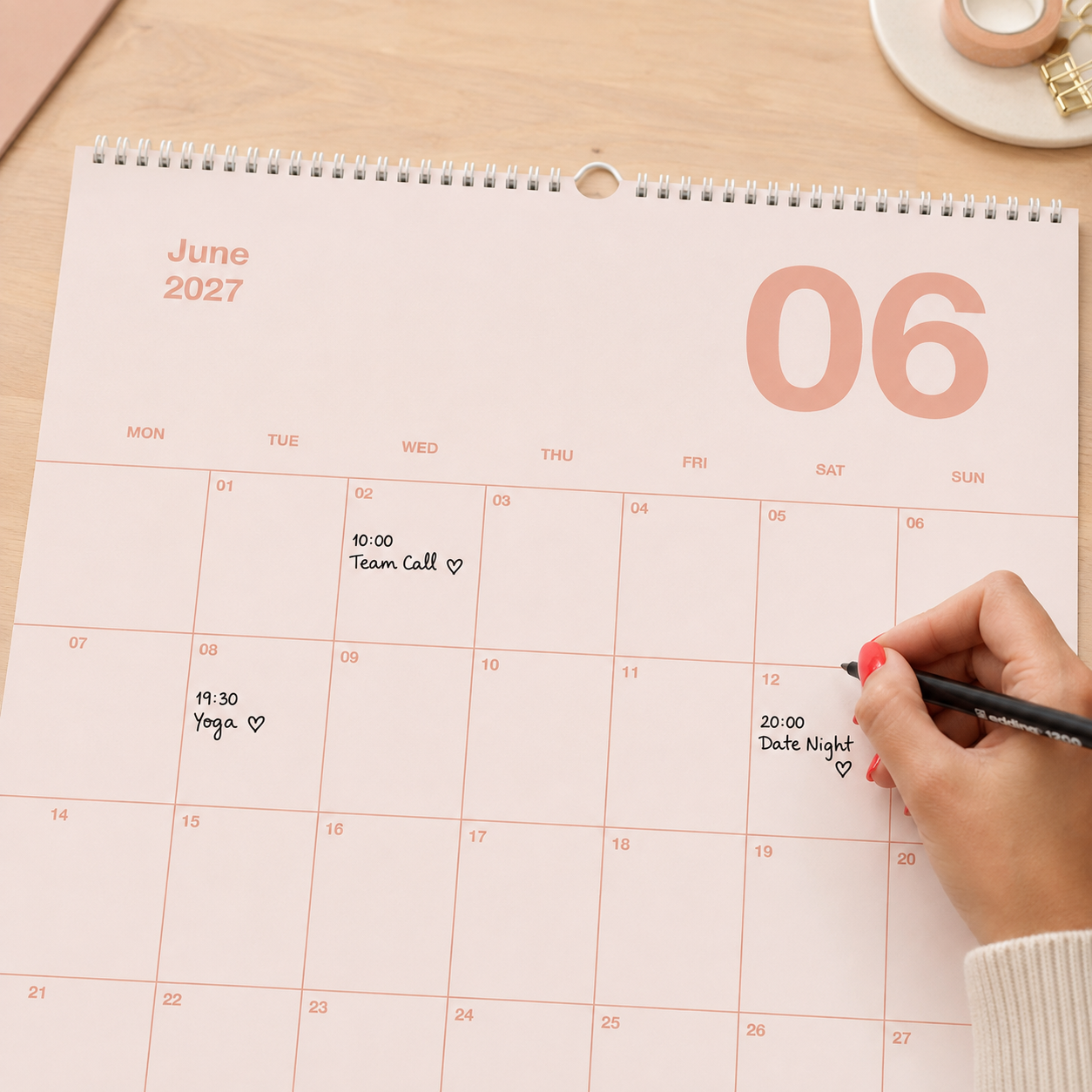 A2 Natürlicher Designkalender 2027 Natural