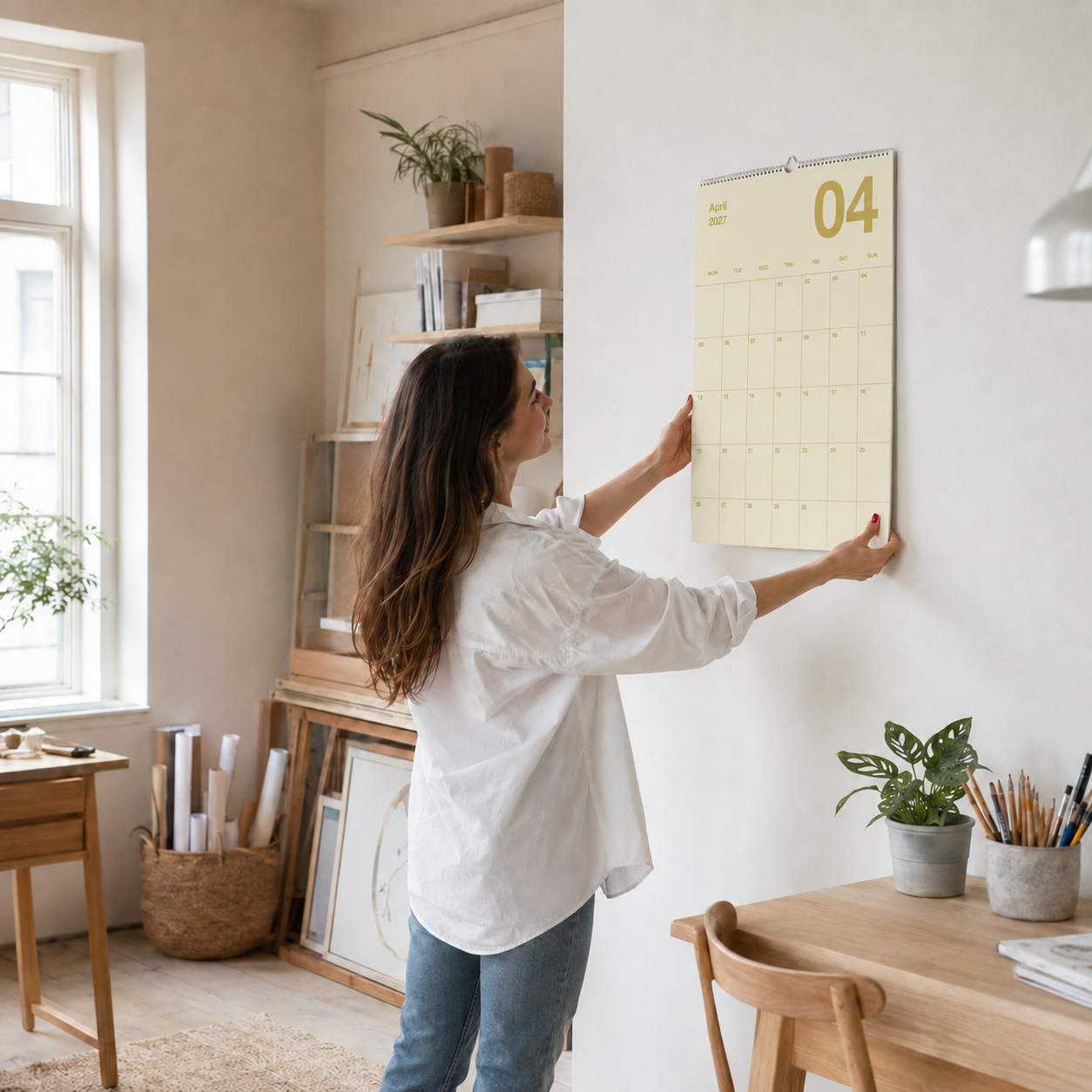 A2 Natürlicher Designkalender 2027 Natural