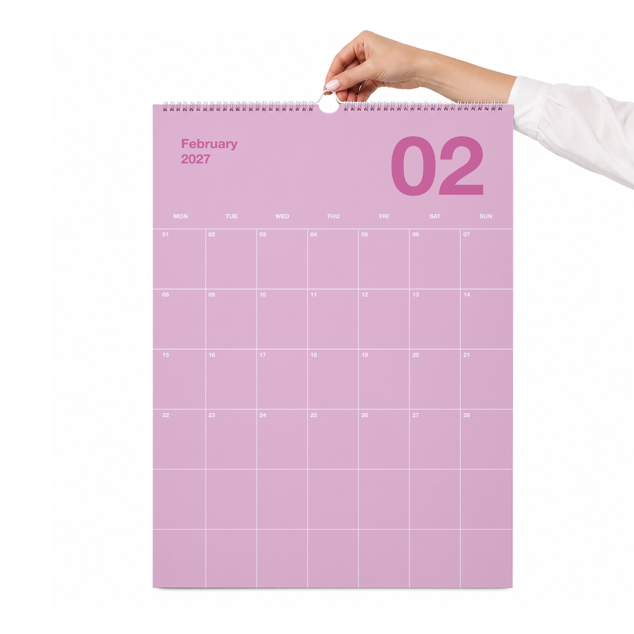 A2 Bunter Design Wandkalender 2027 Pastell