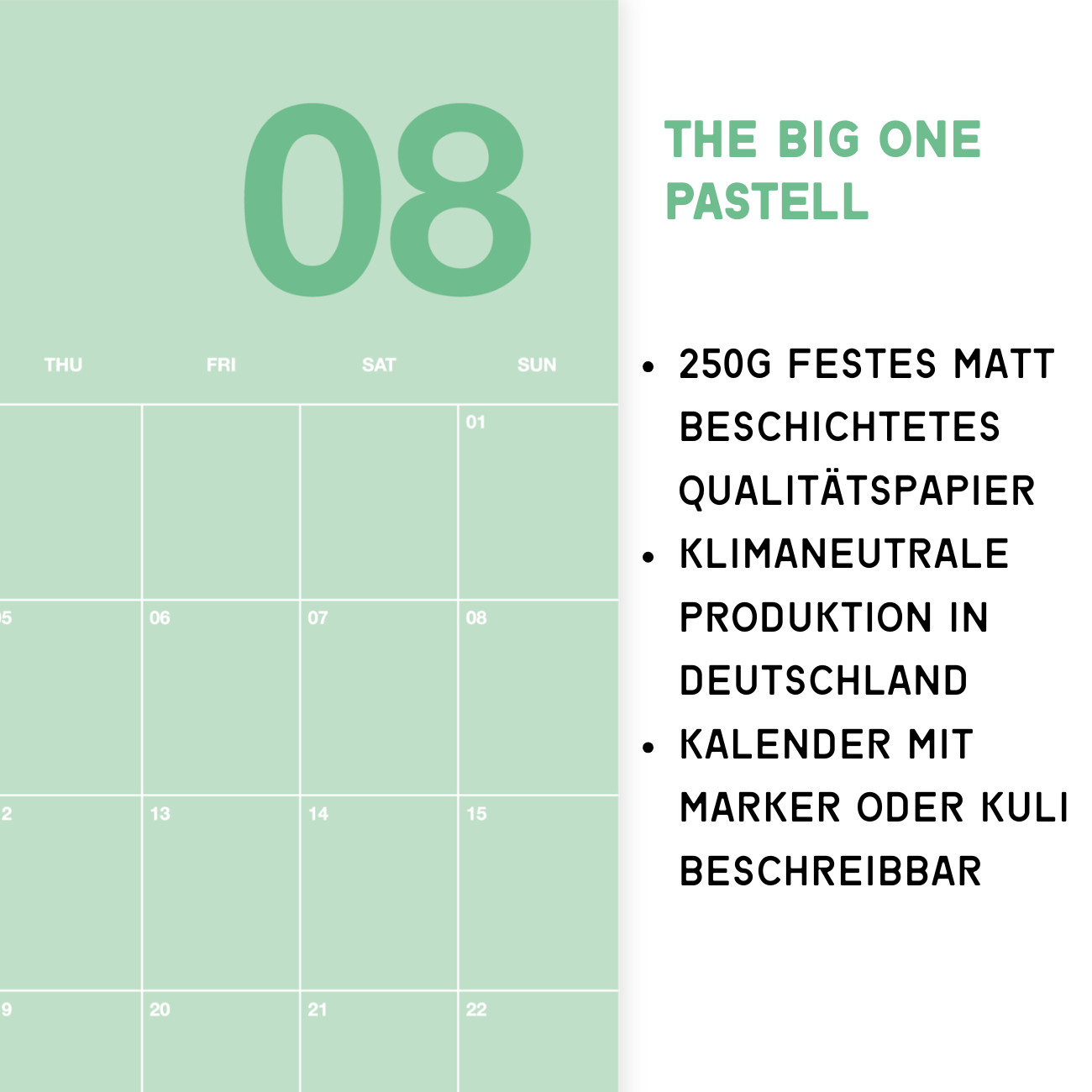 A2 Bunter Design Wandkalender 2027 Pastell