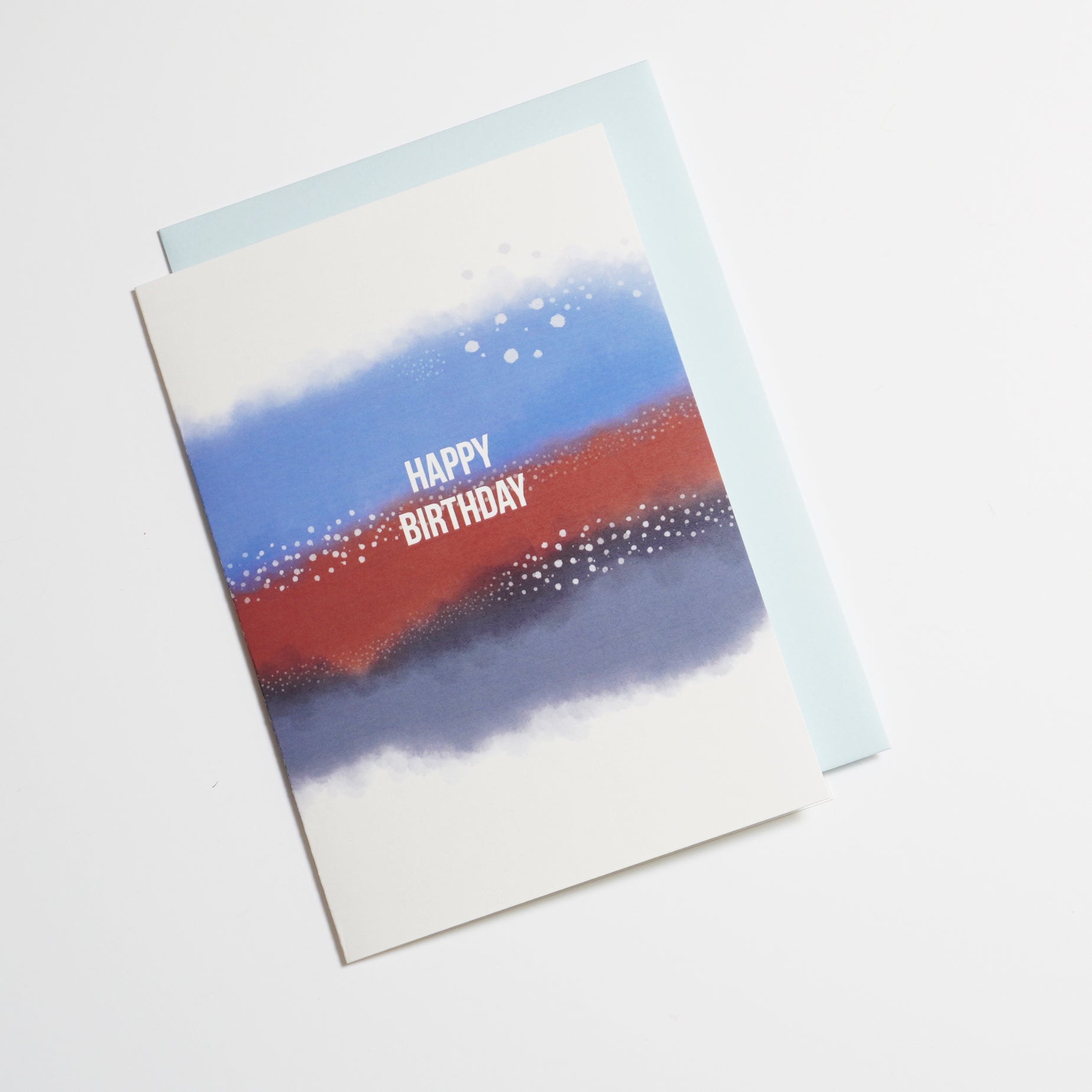 B6 Grußkarte "HBD blue" mit Kuvert